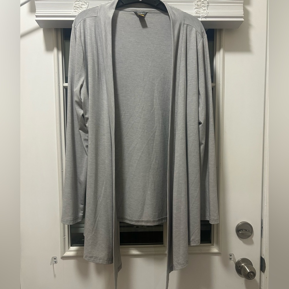Eddie Bauer Light Gray Open Cardigan